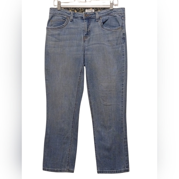 St. John's Bay Denim - St. John's Bay - Straight Leg Blue Jeans, 5 Pocket Style, Belt Loops, Button...